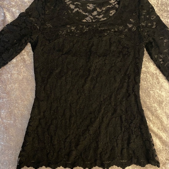 Boston Proper Lace Top Size Small Dark Acadamia FairyGoth - Picture 6 of 9